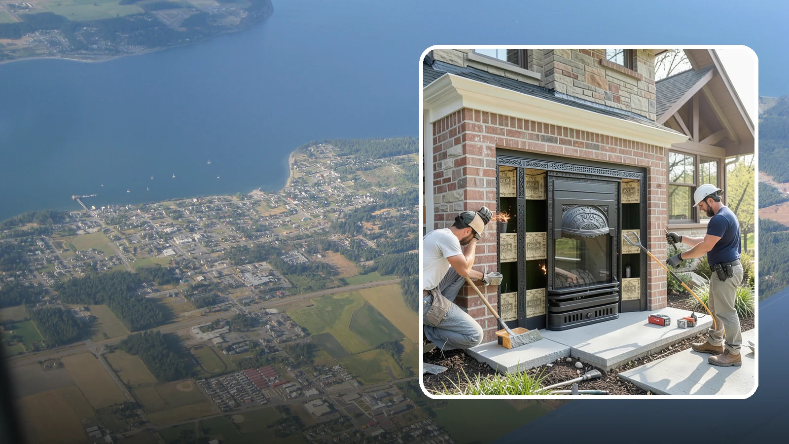 Fireplace Insert Installation in Coupeville, Island County, WA - High-efficiency inserts that transform a drafty open fireplace into a real heat source.