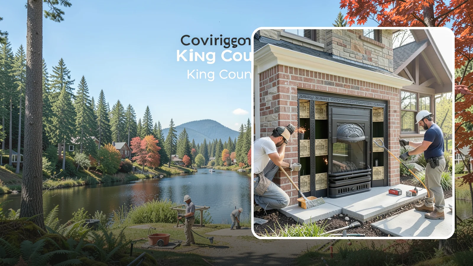 Fireplace Insert Installation in Covington, King County, WA - High-efficiency inserts that transform a drafty open fireplace into a real heat source.