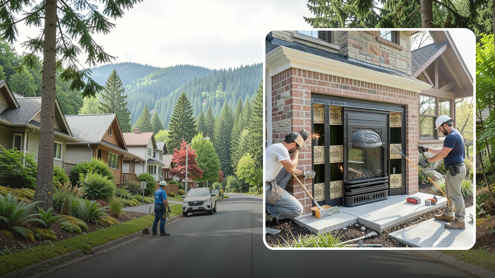 Fireplace Insert Installation in Darrington, Snohomish County, WA - High-efficiency inserts that transform a drafty open fireplace into a real heat source.
