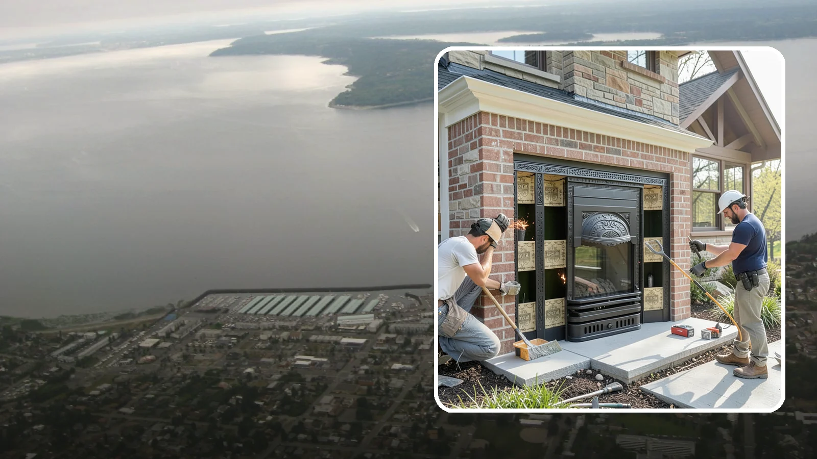 Fireplace Insert Installation in Des Moines, King County, WA - High-efficiency inserts that transform a drafty open fireplace into a real heat source.