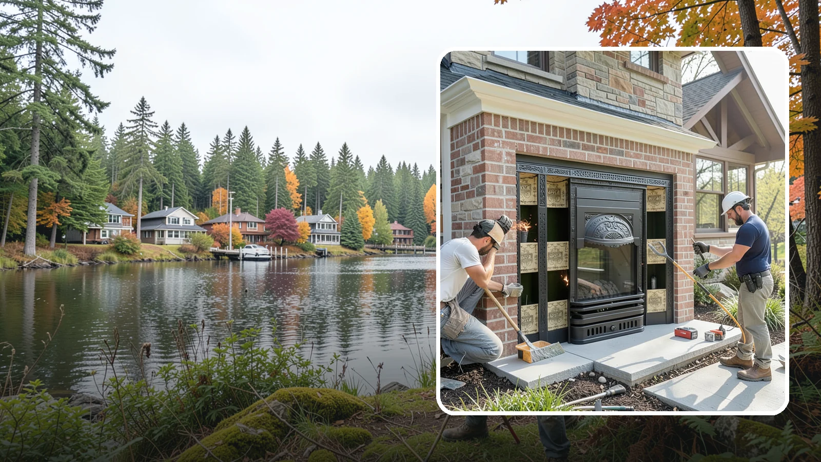 Fireplace Insert Installation in La Conner, Skagit County, WA - High-efficiency inserts that transform a drafty open fireplace into a real heat source.