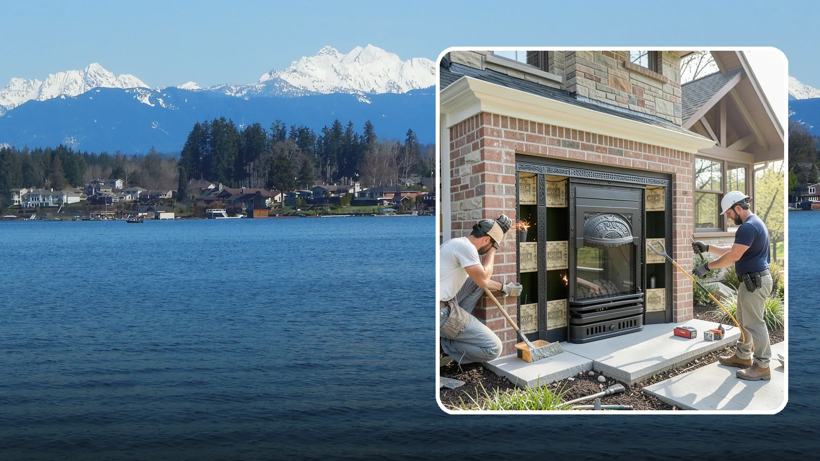 Fireplace Insert Installation in Lake Stevens, Snohomish County, WA - High-efficiency inserts that transform a drafty open fireplace into a real heat source.