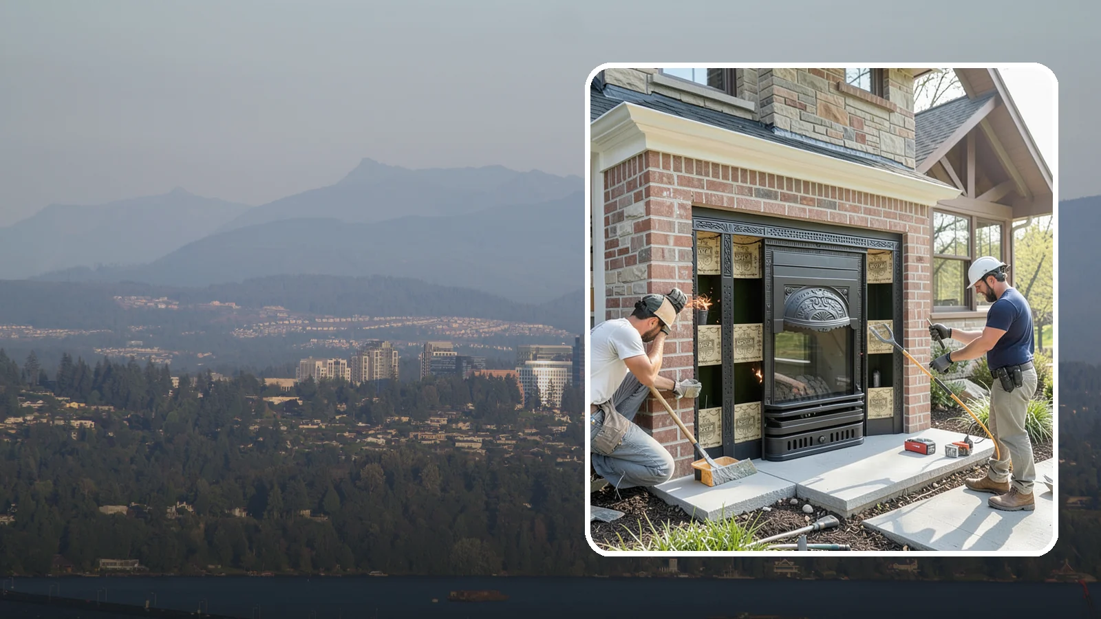Fireplace Insert Installation in Medina, King County, WA - High-efficiency inserts that transform a drafty open fireplace into a real heat source.