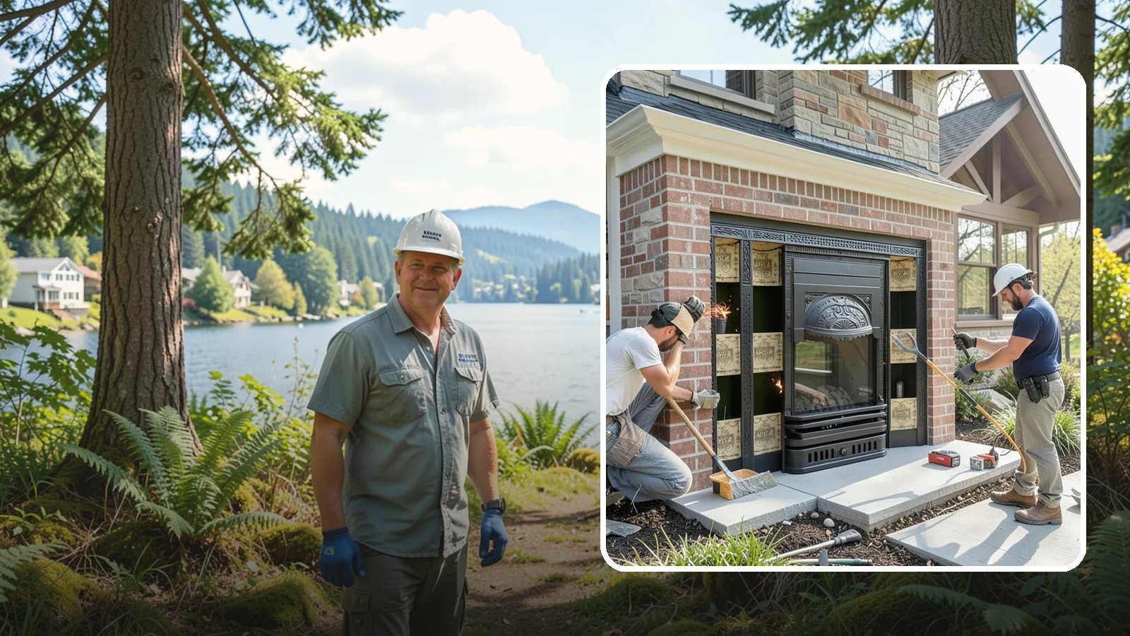 Fireplace Insert Installation in Milton, King County, WA - High-efficiency inserts that transform a drafty open fireplace into a real heat source.