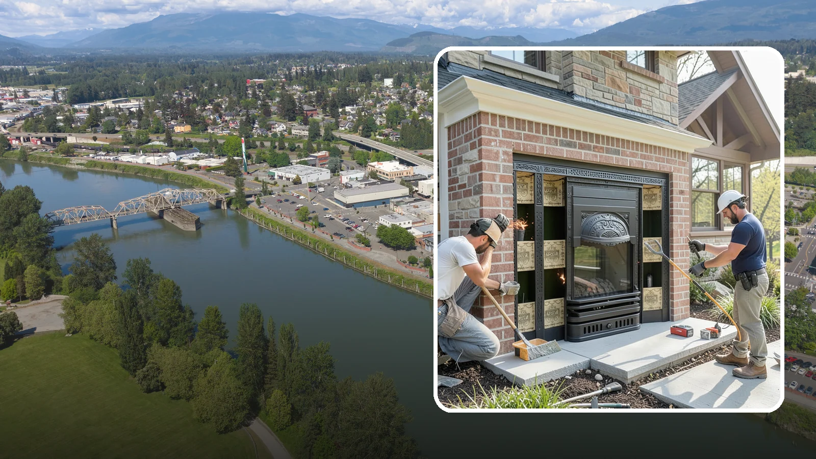 Fireplace Insert Installation in Mount Vernon, Skagit County, WA - High-efficiency inserts that transform a drafty open fireplace into a real heat source.
