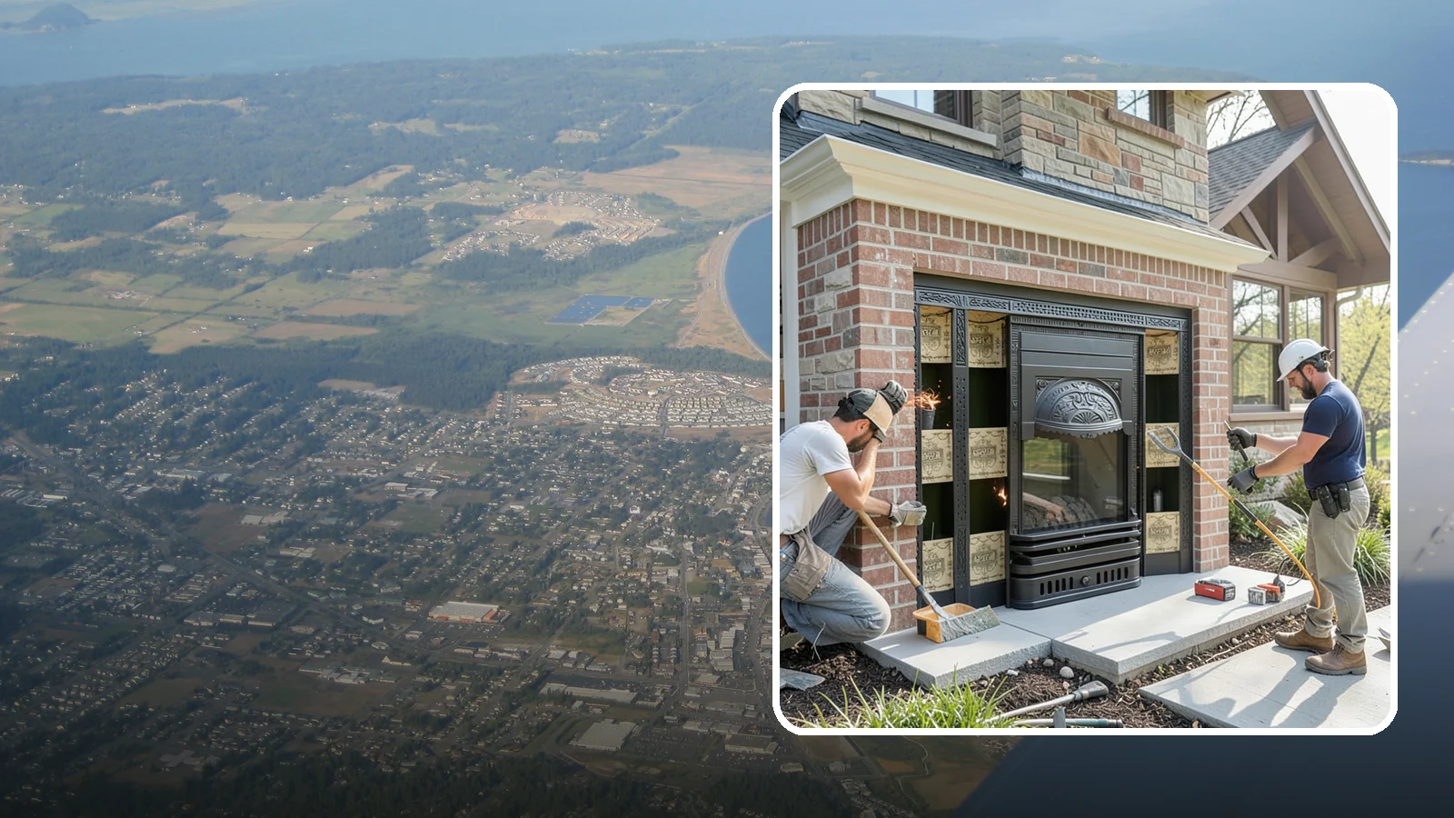 Fireplace Insert Installation in Oak Harbor, Island County, WA - High-efficiency inserts that transform a drafty open fireplace into a real heat source.