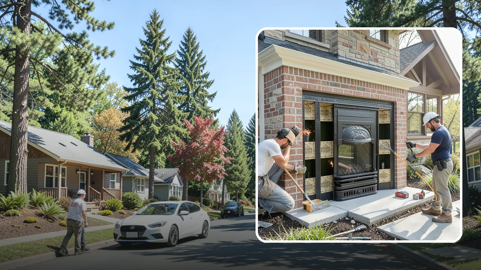 Fireplace Insert Installation in Orting, Pierce County, WA - High-efficiency inserts that transform a drafty open fireplace into a real heat source.