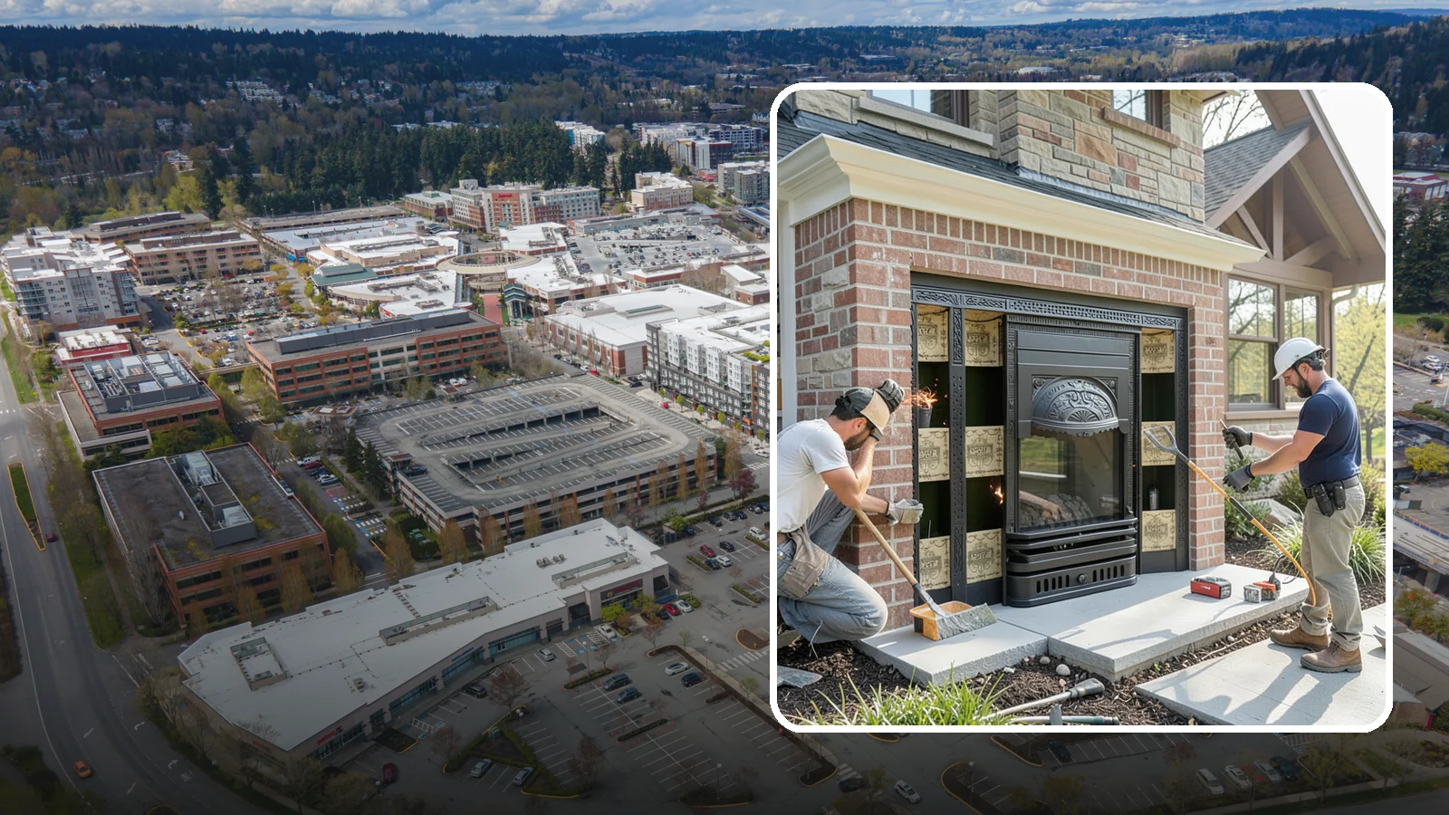 Fireplace Insert Installation in Redmond, King County, WA - High-efficiency inserts that transform a drafty open fireplace into a real heat source.