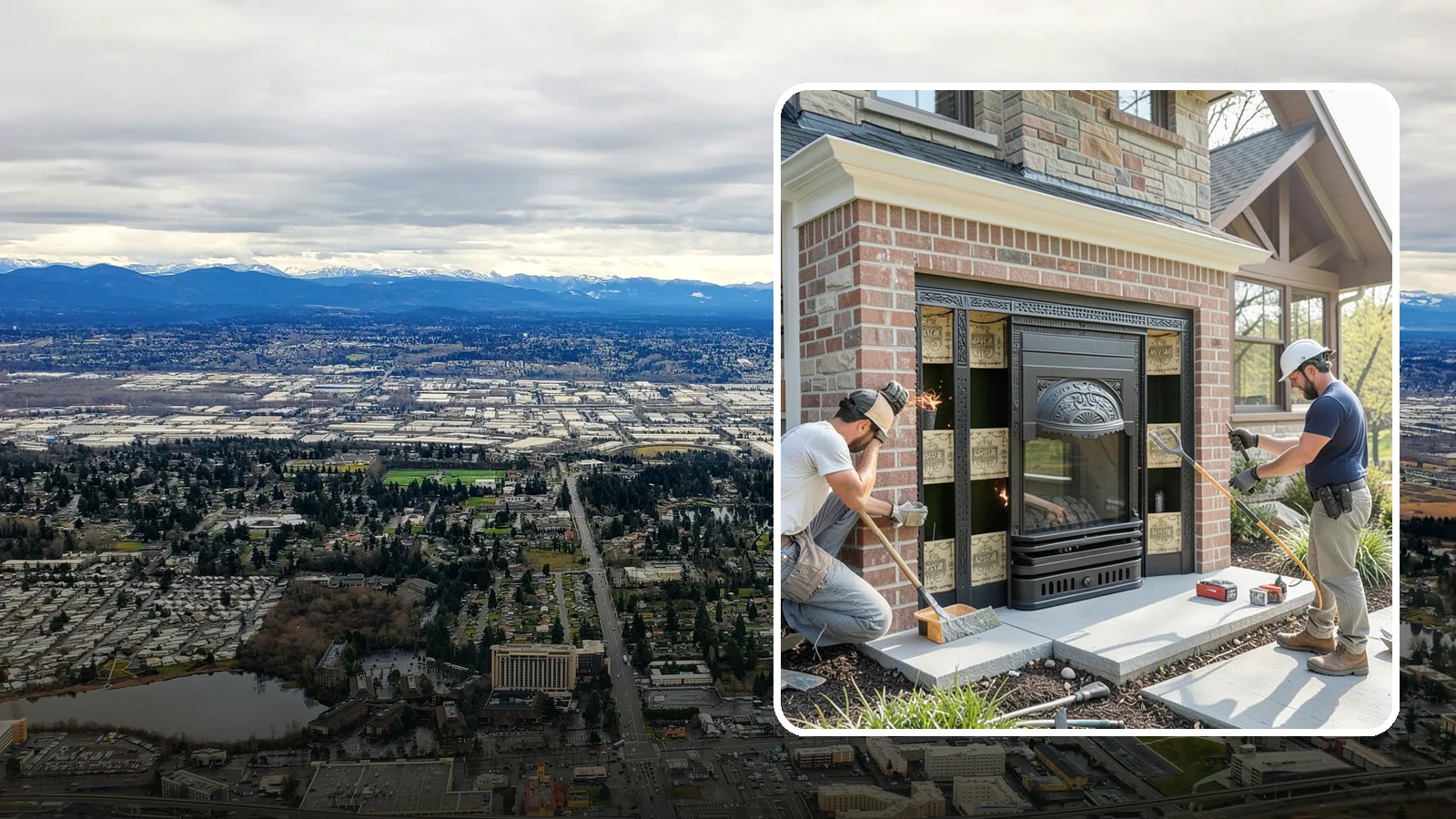 Fireplace Insert Installation in SeaTac, King County, WA - High-efficiency inserts that transform a drafty open fireplace into a real heat source.