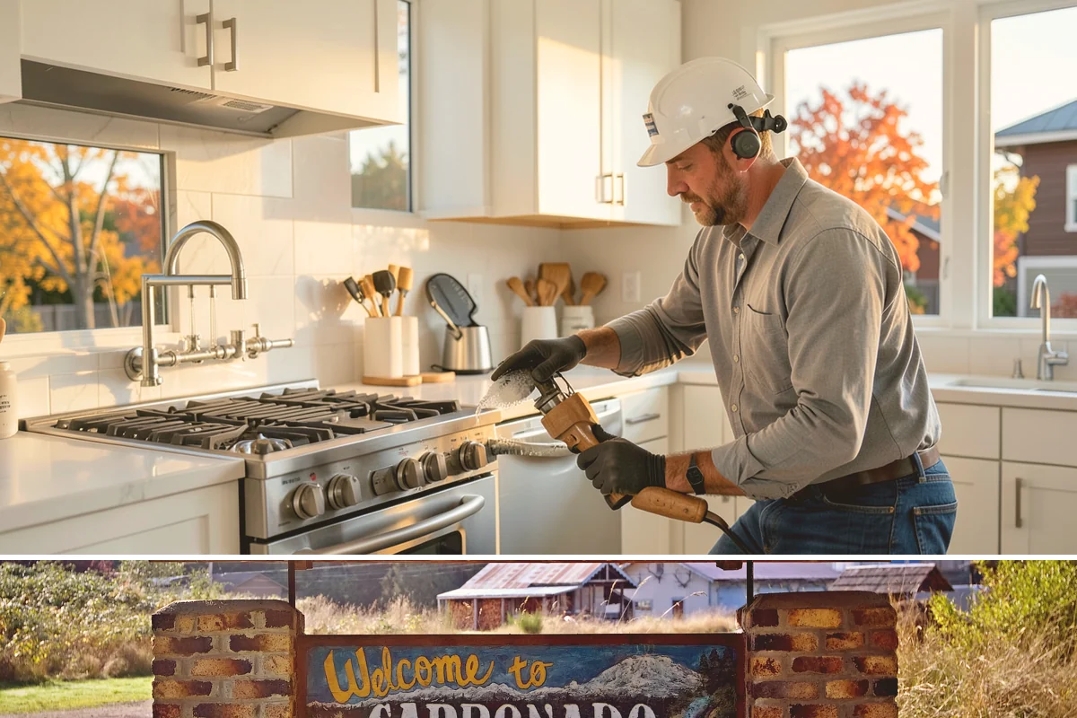 Fireplace Mantel Construction in Carbonado, Pierce County, WA - Mantel construction can happen any time of year and is a popular addition before the holiday decorating season.