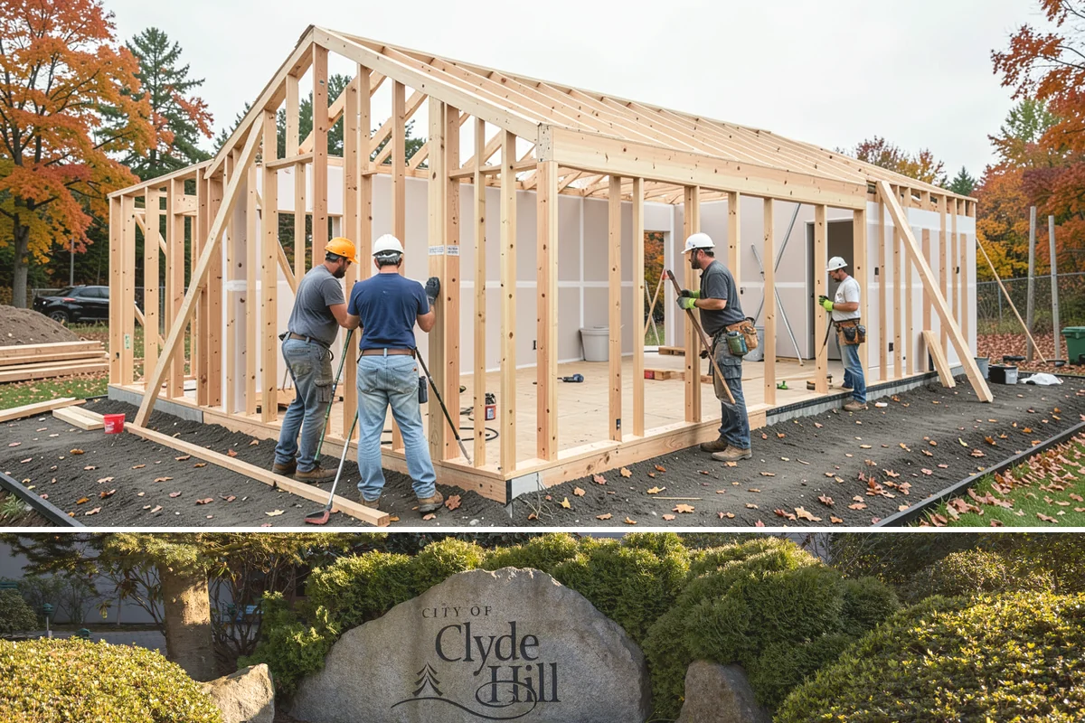 Fireplace Mantel Construction in Clyde Hill, King County, WA - Mantel construction can happen any time of year and is a popular addition before the holiday decorating season.