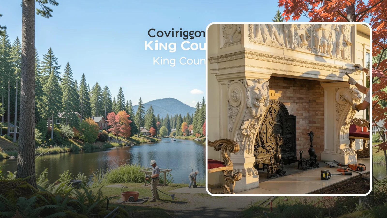 Fireplace Mantel Construction in Covington, King County, WA - Custom mantels built and installed to anchor your fireplace with the right proportions.