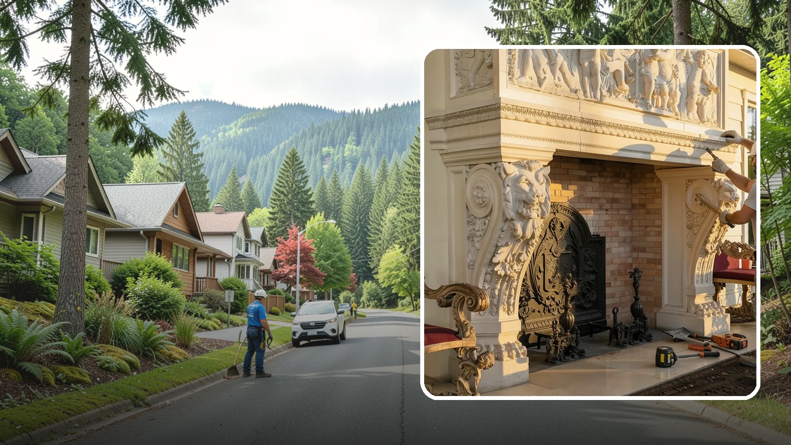 Fireplace Mantel Construction in Darrington, Snohomish County, WA - Custom mantels built and installed to anchor your fireplace with the right proportions.
