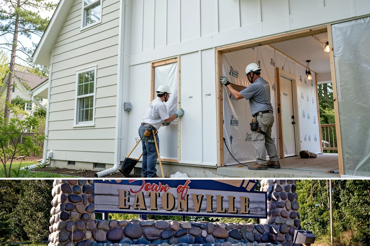 Fireplace Mantel Construction in Eatonville, Pierce County, WA - Mantel construction can happen any time of year and is a popular addition before the holiday decorating season.