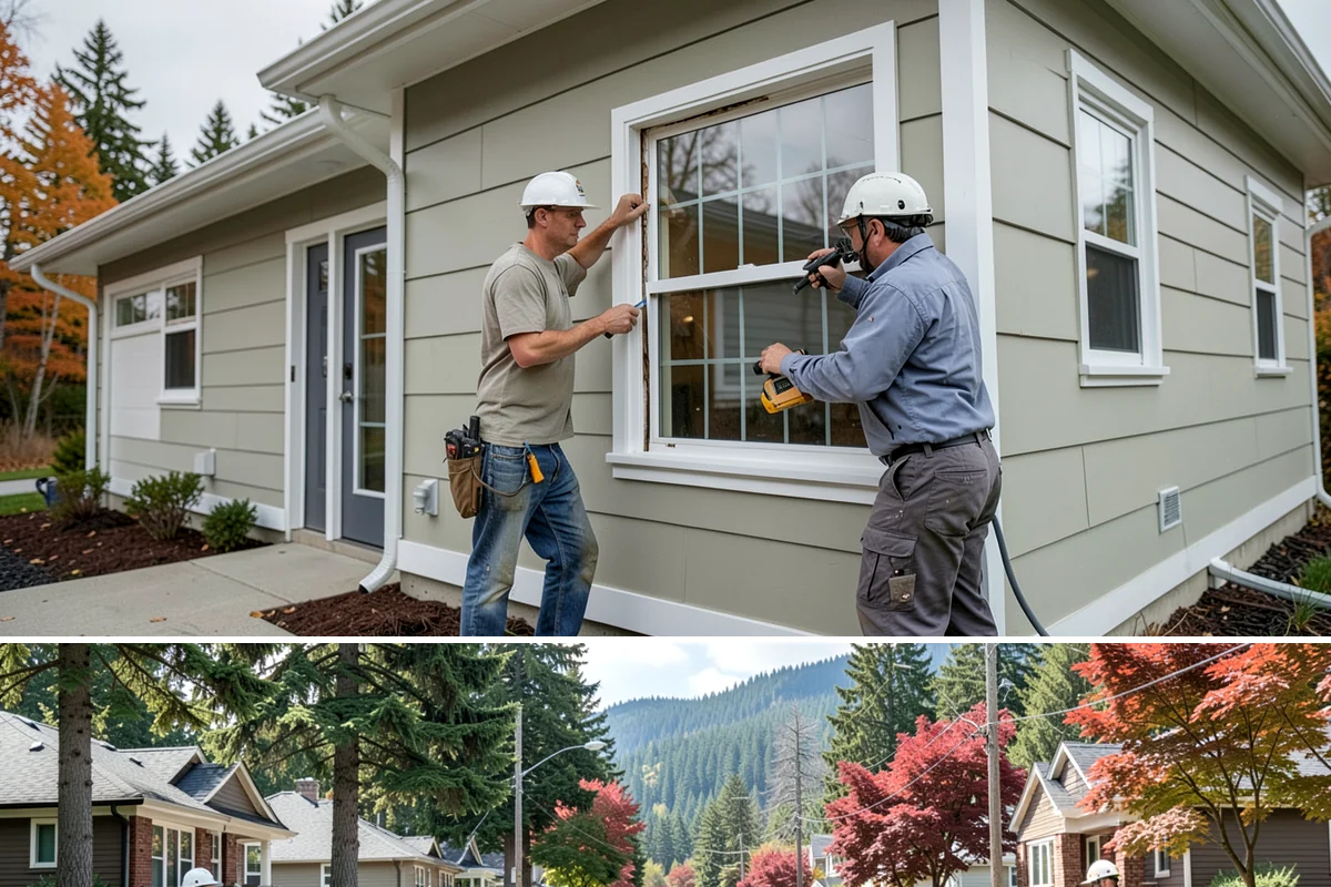 Fireplace Mantel Construction in Hunts Point, King County, WA - Mantel construction can happen any time of year and is a popular addition before the holiday decorating season.