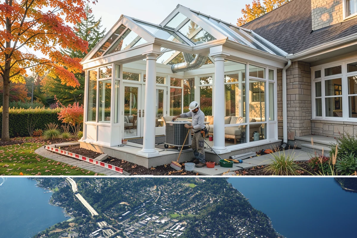 Fireplace Mantel Construction in Mercer Island, King County, WA - Mantel construction can happen any time of year and is a popular addition before the holiday decorating season.