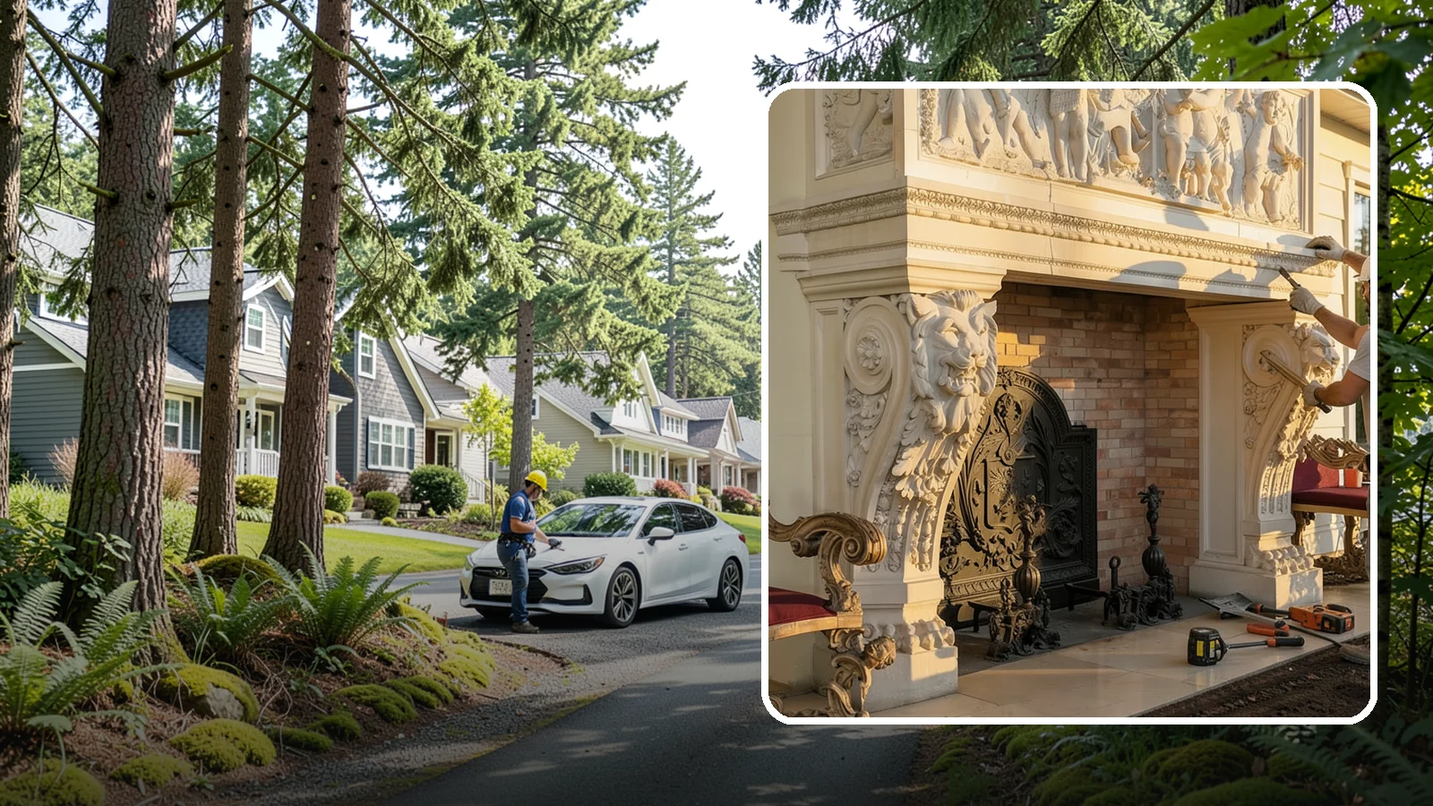 Fireplace Mantel Construction in Normandy Park, King County, WA - Custom mantels built and installed to anchor your fireplace with the right proportions.