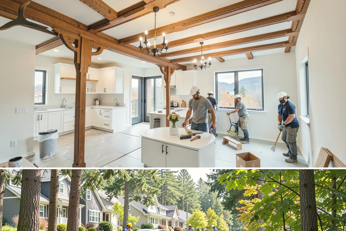 Fireplace Mantel Construction in Normandy Park, King County, WA - Mantel construction can happen any time of year and is a popular addition before the holiday decorating season.