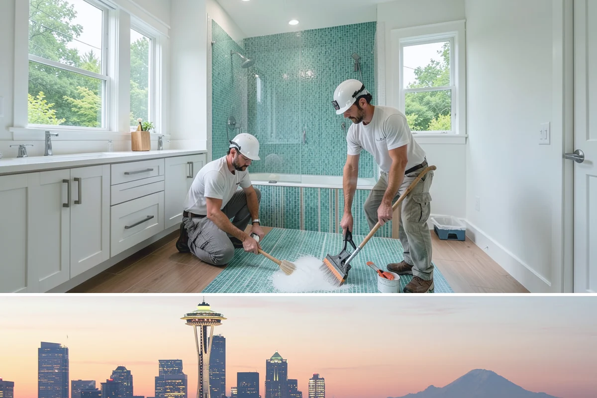 Fireplace Mantel Construction in Seattle, King County, WA - Mantel construction can happen any time of year and is a popular addition before the holiday decorating season.