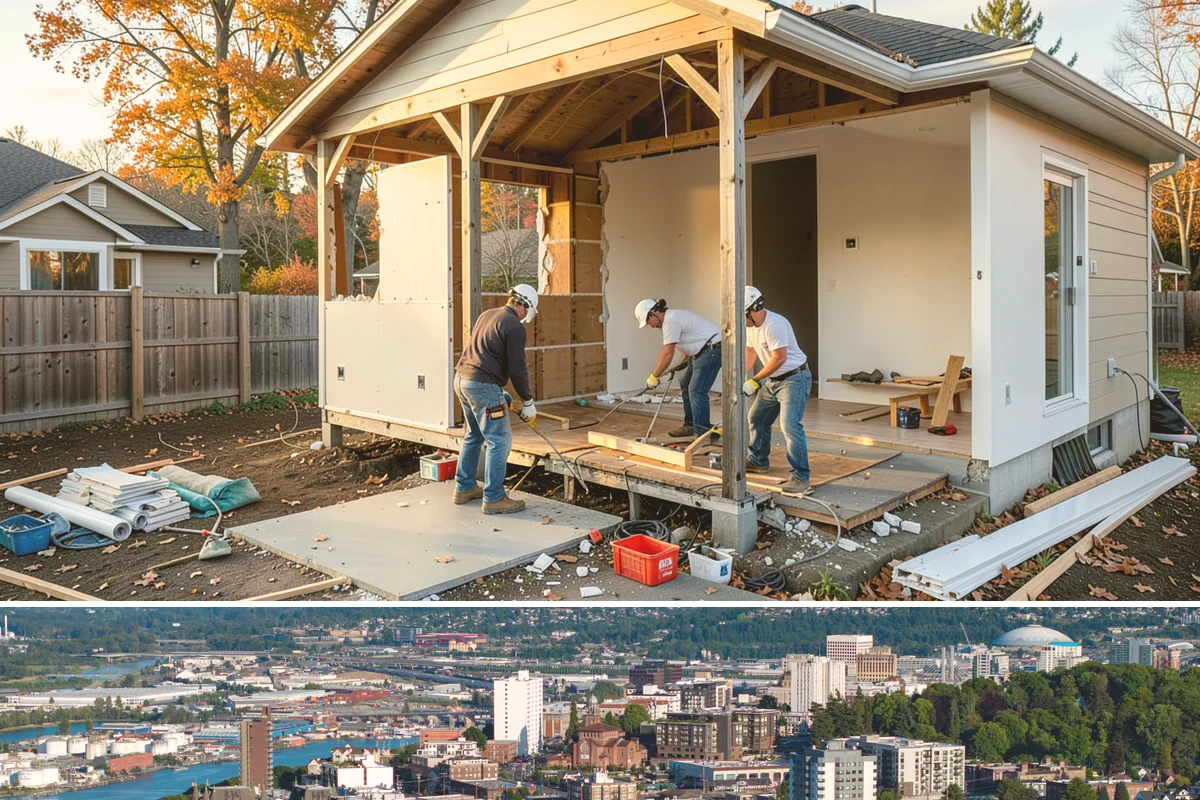 Fireplace Mantel Construction in Tacoma, Pierce County, WA - Mantel construction can happen any time of year and is a popular addition before the holiday decorating season.