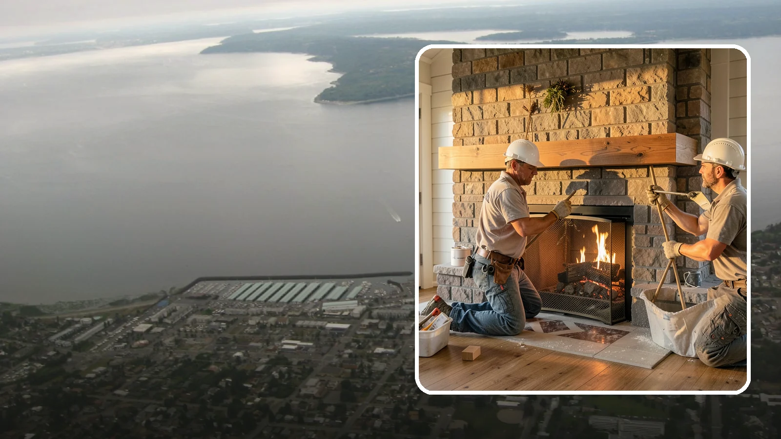 Fireplace Mantel Installation in Des Moines, King County, WA - A custom fireplace mantel that anchors your hearth with warmth, craftsmanship, and character.