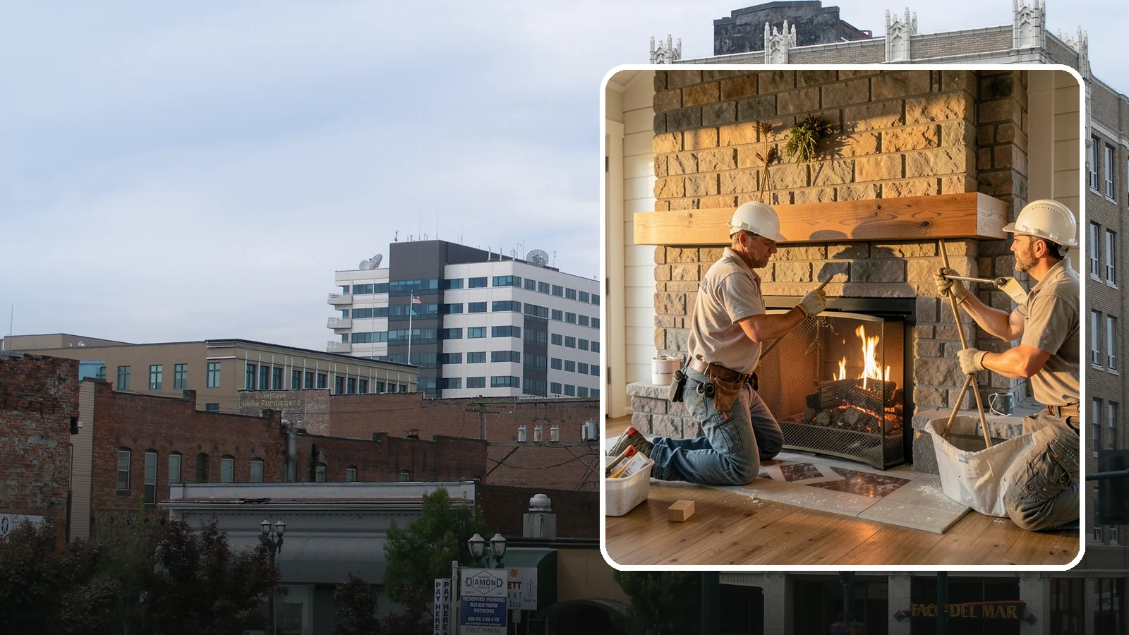 Fireplace Mantel Installation in Everett, Snohomish County, WA - A custom fireplace mantel that anchors your hearth with warmth, craftsmanship, and character.
