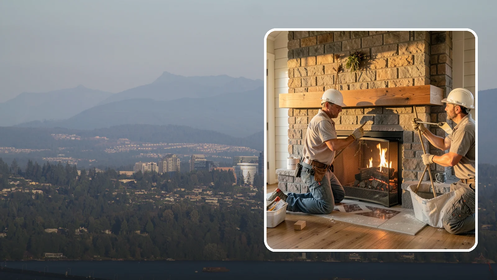 Fireplace Mantel Installation in Medina, King County, WA - A custom fireplace mantel that anchors your hearth with warmth, craftsmanship, and character.