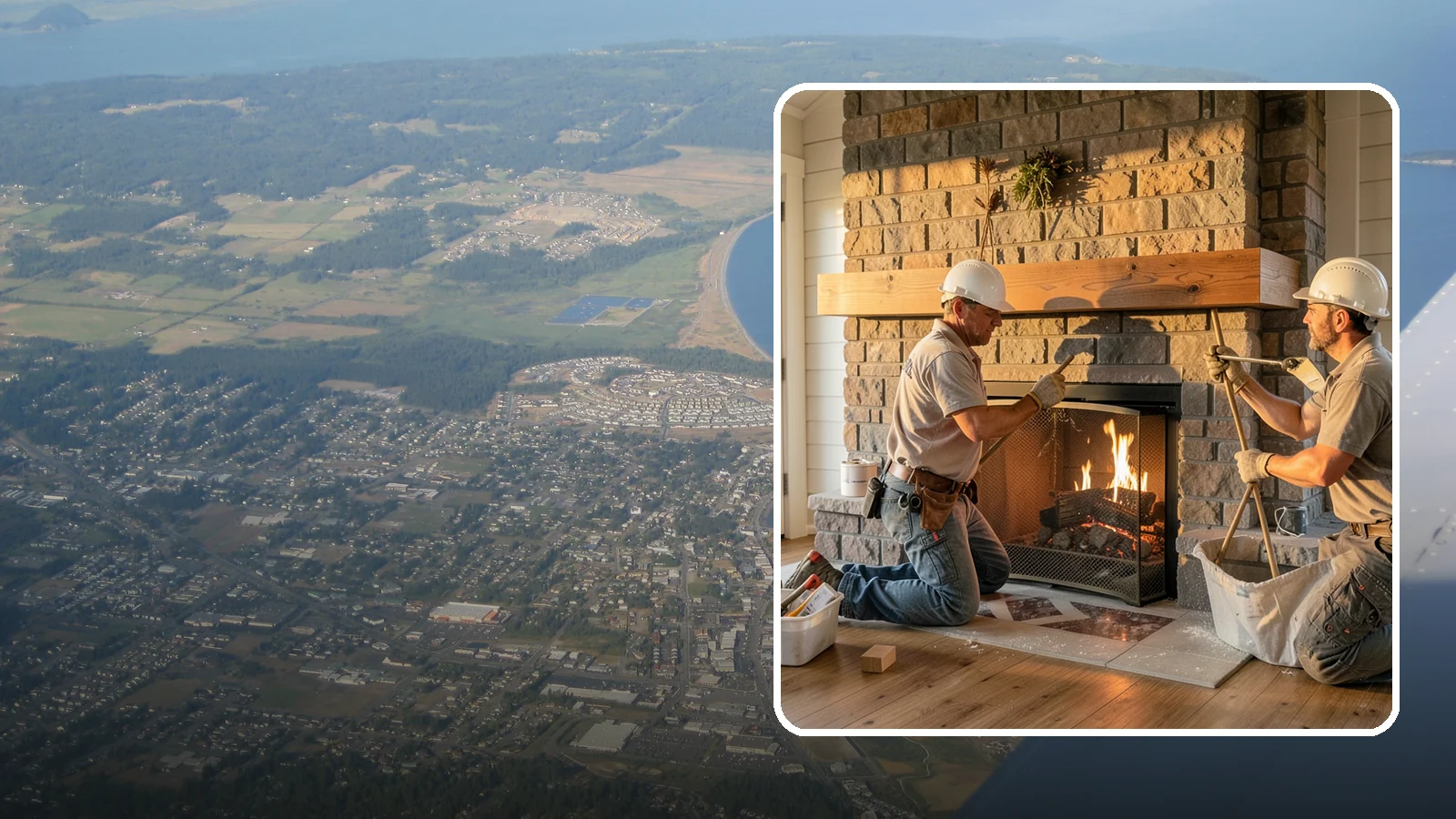 Fireplace Mantel Installation in Oak Harbor, Island County, WA - A custom fireplace mantel that anchors your hearth with warmth, craftsmanship, and character.