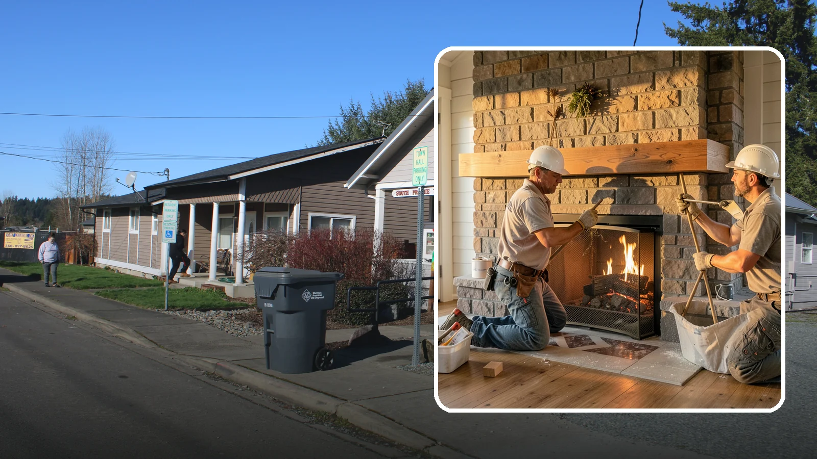 Fireplace Mantel Installation in South Prairie, Pierce County, WA - A custom fireplace mantel that anchors your hearth with warmth, craftsmanship, and character.