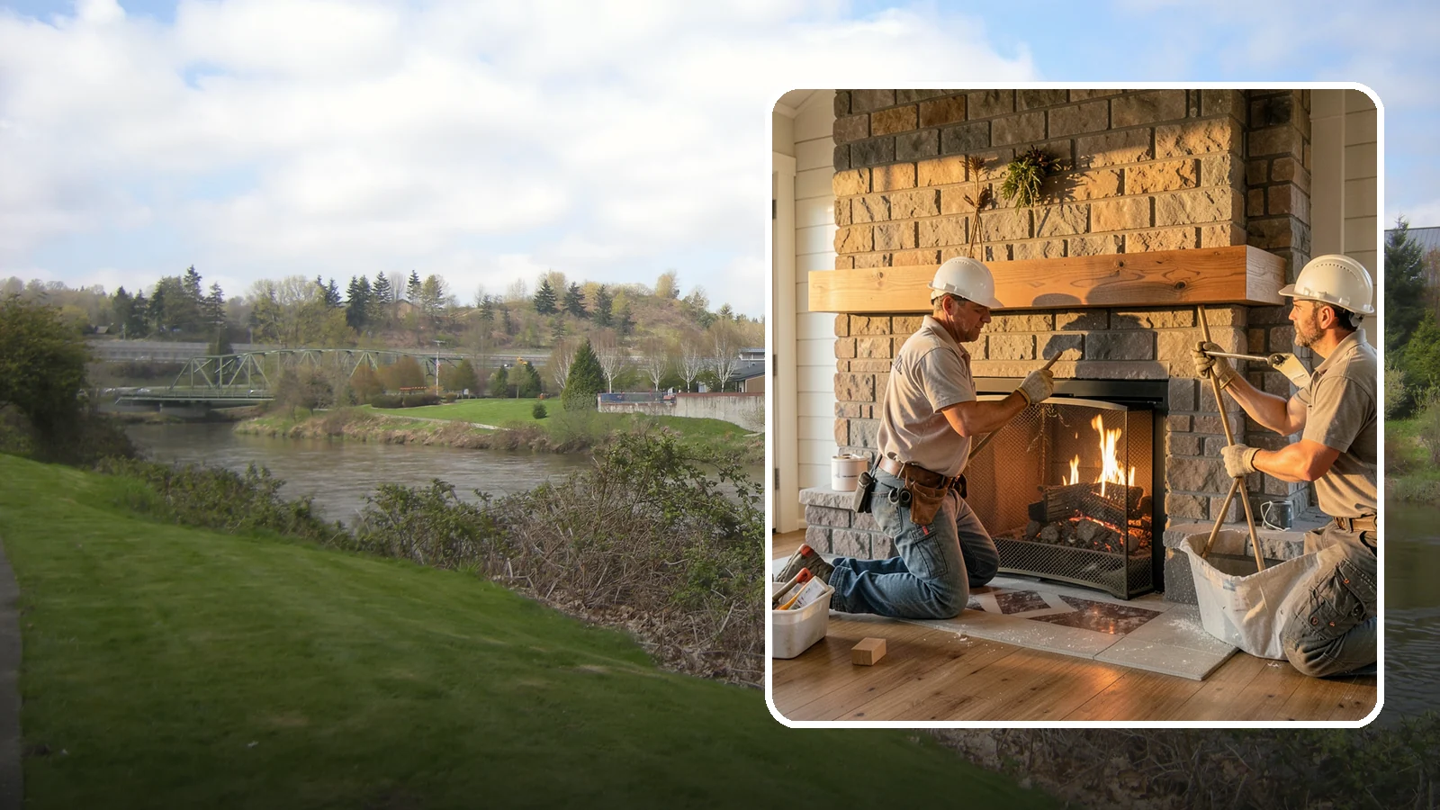 Fireplace Mantel Installation in Tukwila, King County, WA - A custom fireplace mantel that anchors your hearth with warmth, craftsmanship, and character.