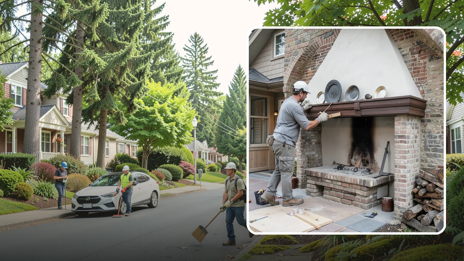 Fireplace Refacing in Beaux Arts Village, King County, WA - A fresh stone, tile, or brick face that modernizes your fireplace in a single project.