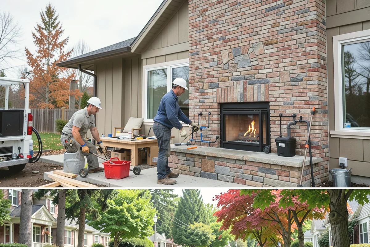 Fireplace Refacing in Beaux Arts Village, King County, WA - Refacing is an interior project that fits any season and is a favorite winter refresh while the fireplace is in use.