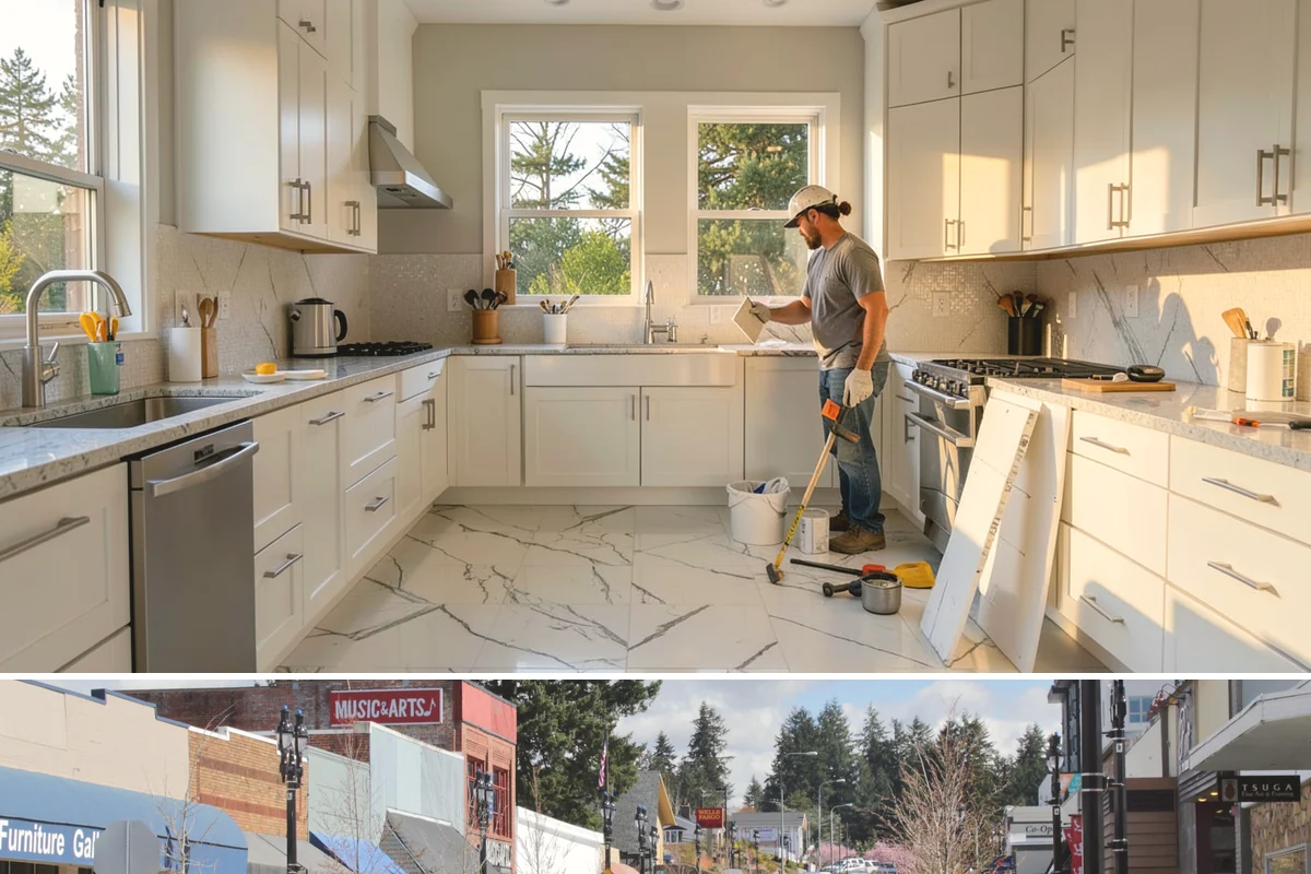 Fireplace Refacing in Bothell, King County, WA - Refacing is an interior project that fits any season and is a favorite winter refresh while the fireplace is in use.