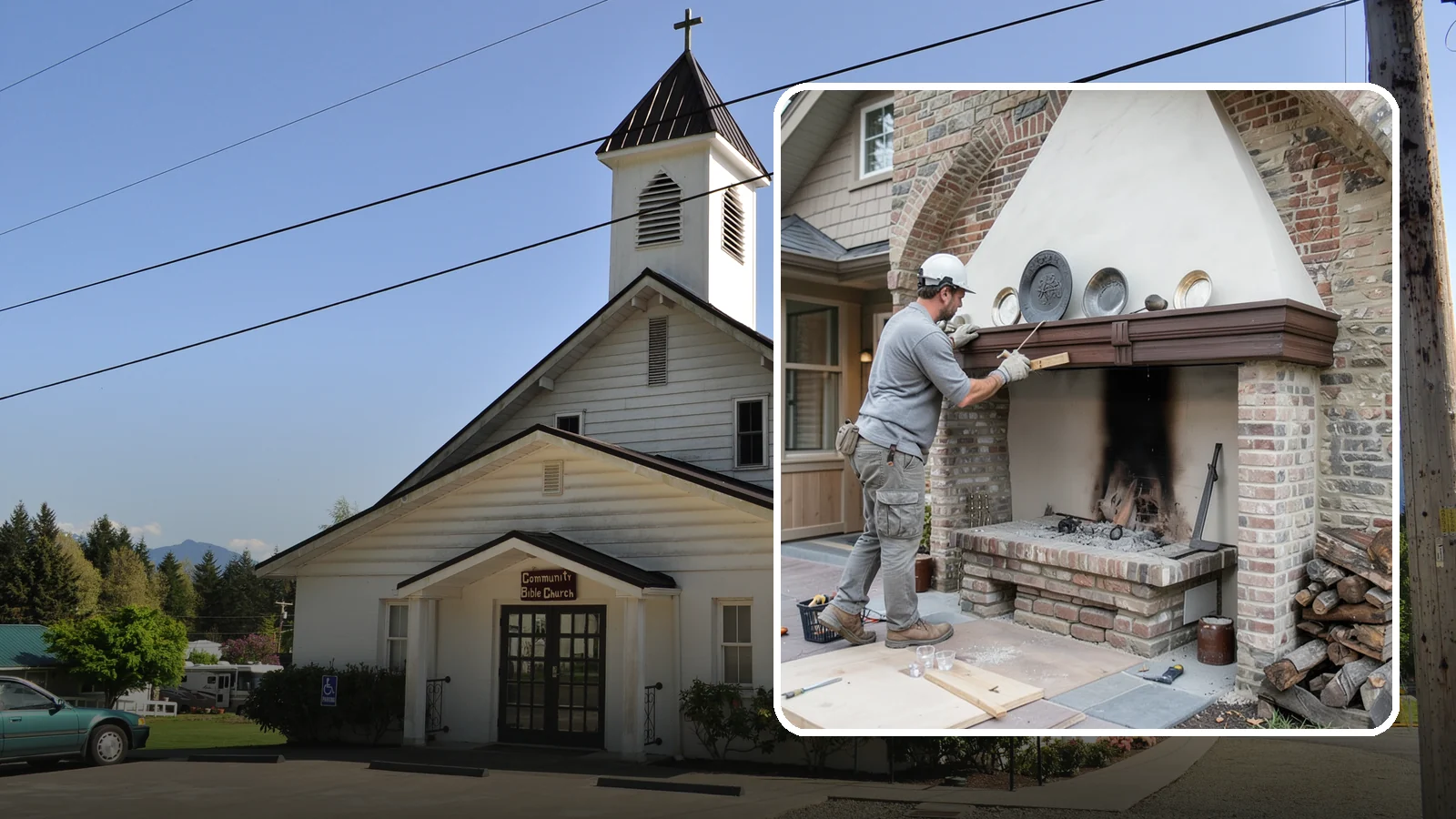 Fireplace Refacing in Concrete, Skagit County, WA - A fresh stone, tile, or brick face that modernizes your fireplace in a single project.