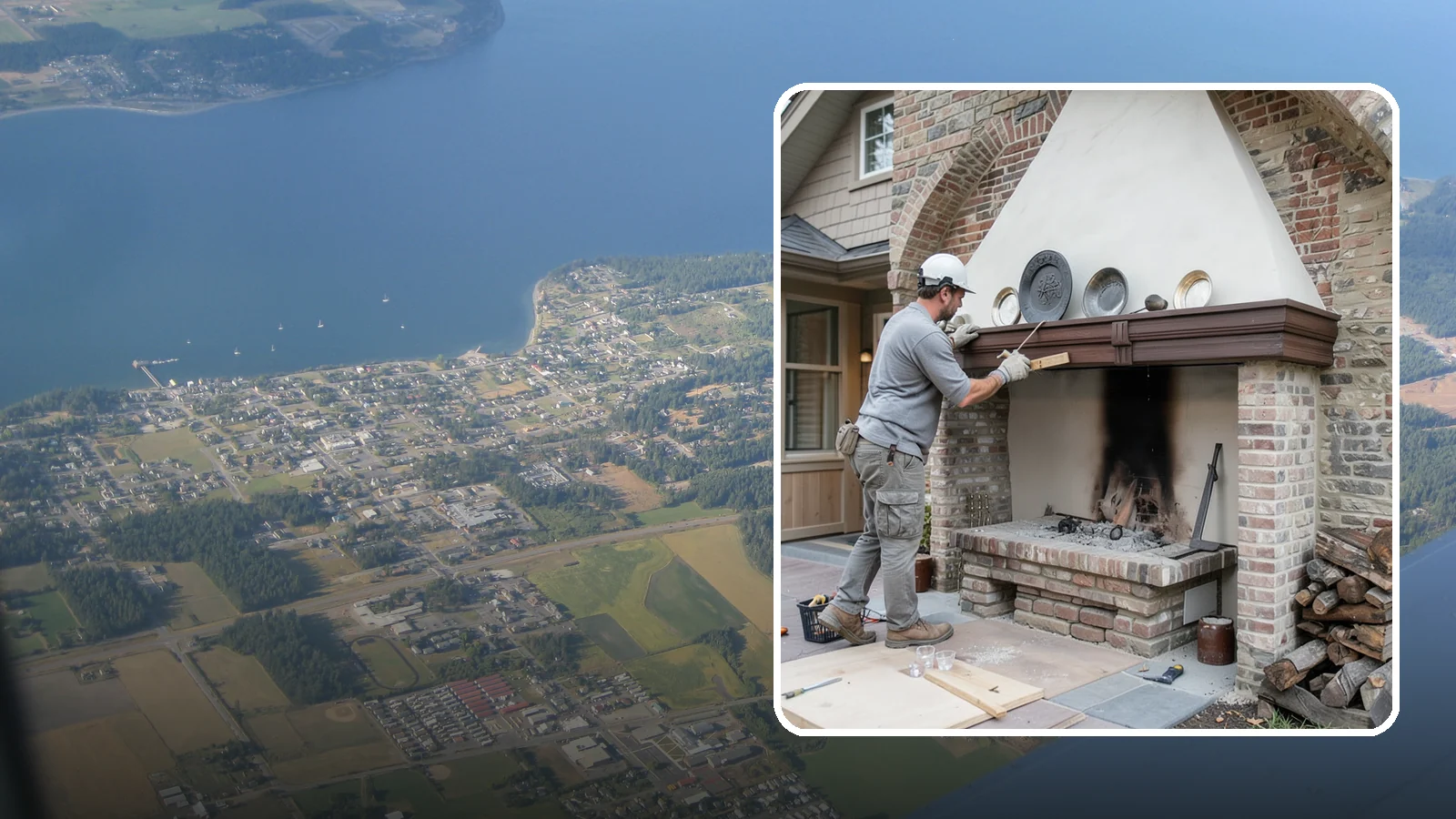 Fireplace Refacing in Coupeville, Island County, WA - A fresh stone, tile, or brick face that modernizes your fireplace in a single project.