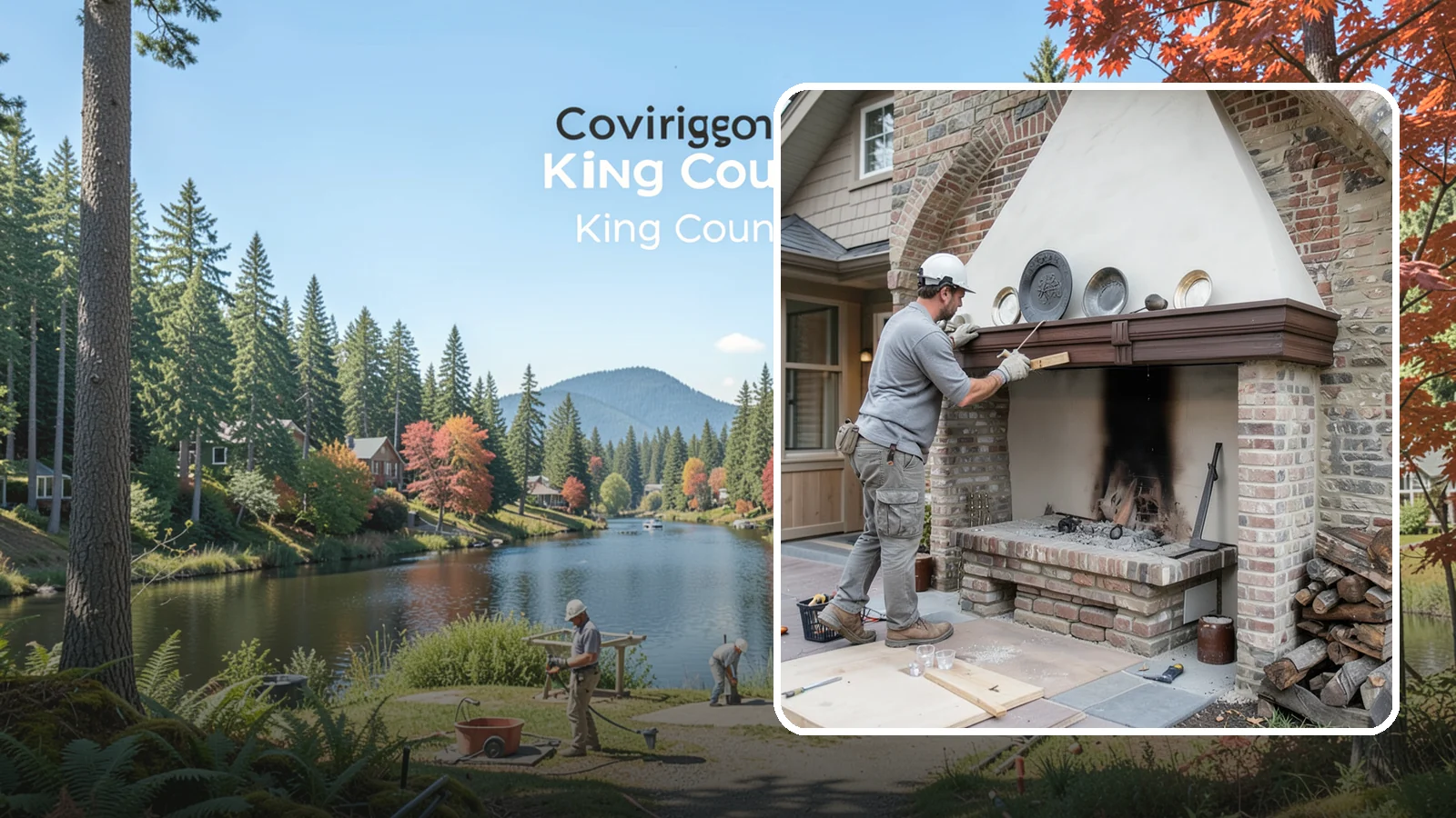 Fireplace Refacing in Covington, King County, WA - A fresh stone, tile, or brick face that modernizes your fireplace in a single project.