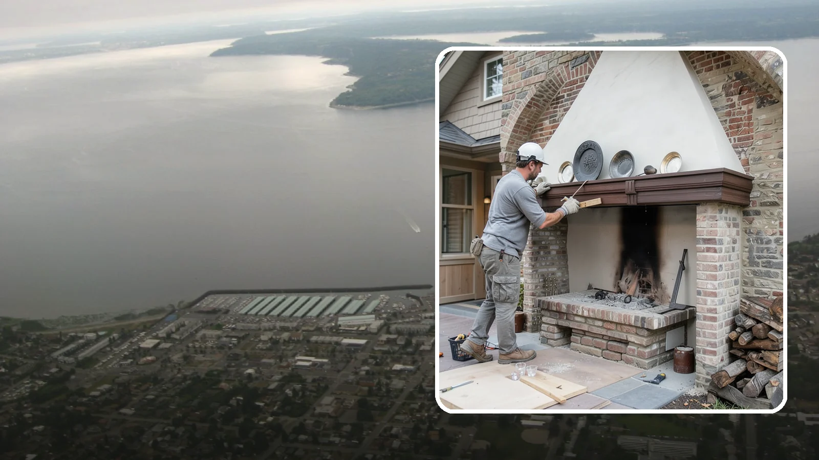 Fireplace Refacing in Des Moines, King County, WA - A fresh stone, tile, or brick face that modernizes your fireplace in a single project.