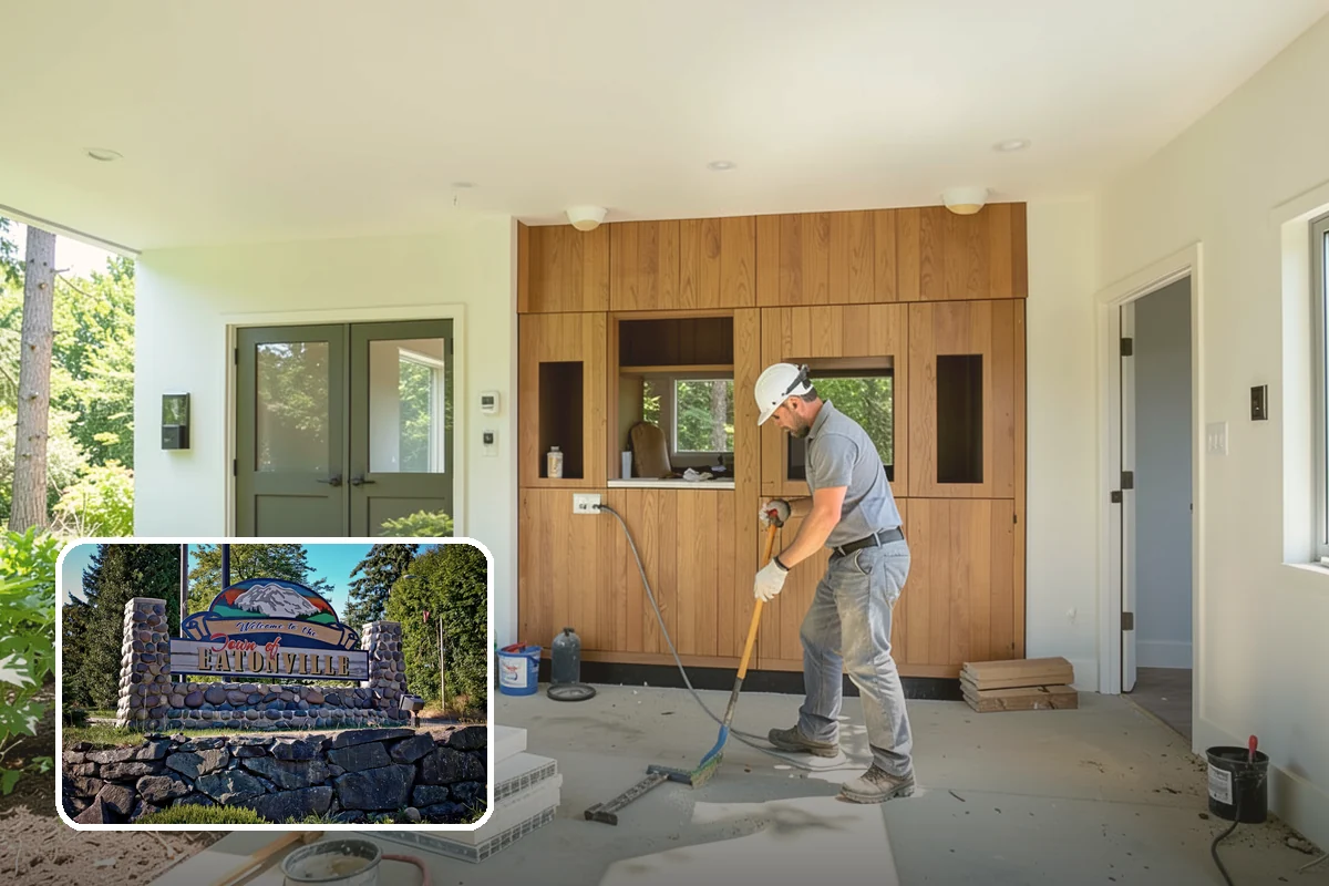 Fireplace Refacing in Eatonville, Pierce County, WA - Dramatic update without structural rebuilding