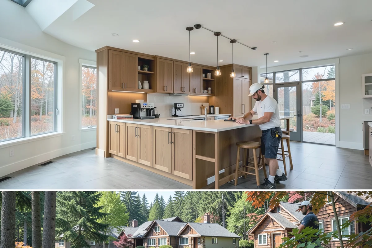 Fireplace Refacing in Edgewood, Pierce County, WA - Refacing is an interior project that fits any season and is a favorite winter refresh while the fireplace is in use.