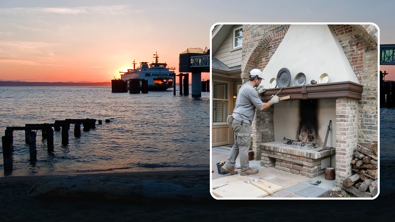 Fireplace Refacing in Edmonds, Snohomish County, WA - A fresh stone, tile, or brick face that modernizes your fireplace in a single project.