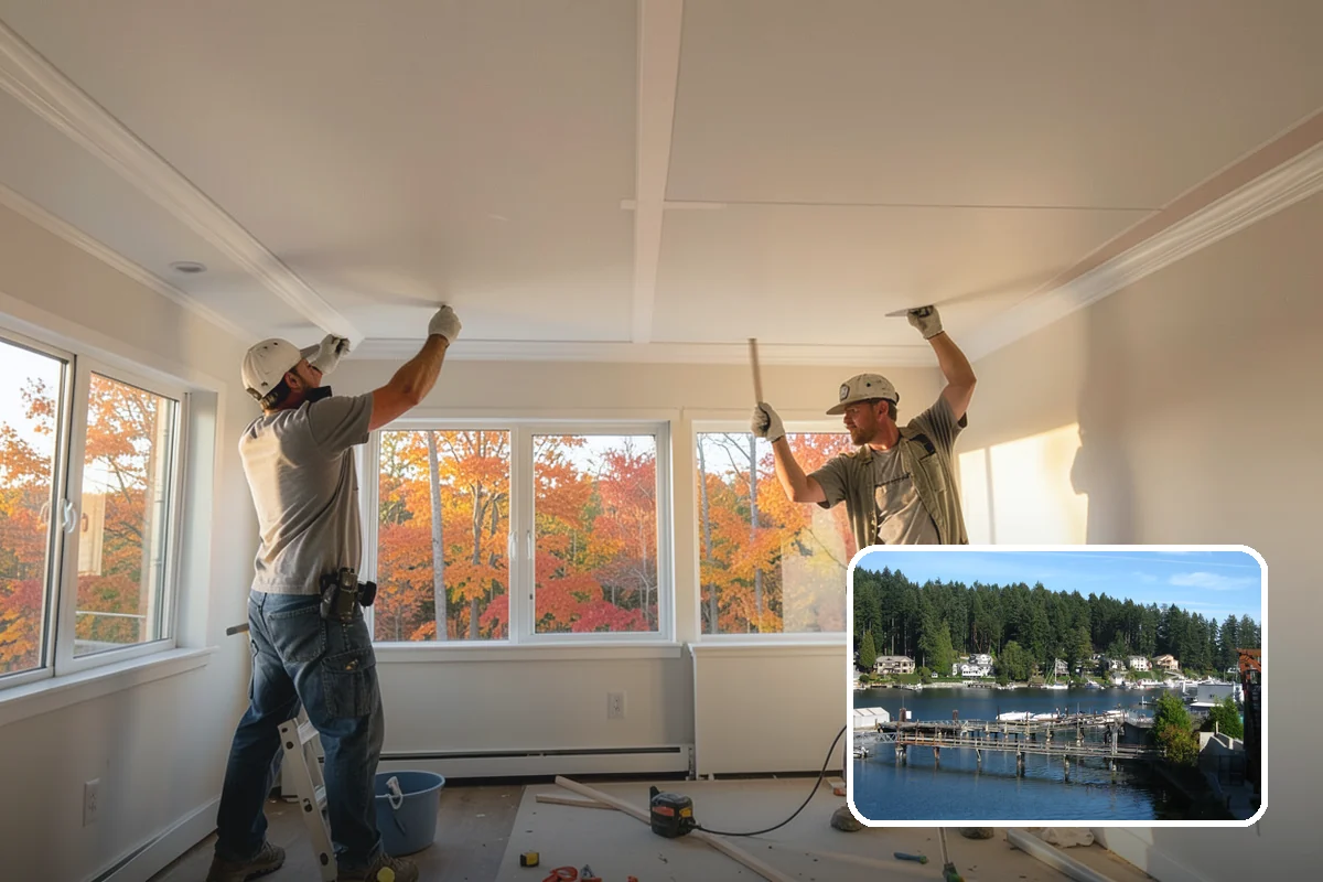 Fireplace Refacing in Gig Harbor, Pierce County, WA - Dramatic update without structural rebuilding
