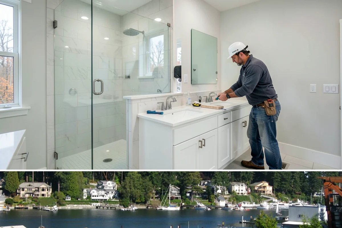 Fireplace Refacing in Gig Harbor, Pierce County, WA - Refacing is an interior project that fits any season and is a favorite winter refresh while the fireplace is in use.