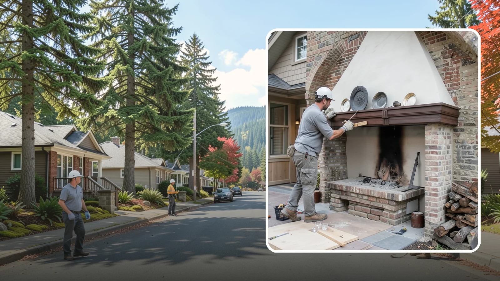Fireplace Refacing in Hunts Point, King County, WA - A fresh stone, tile, or brick face that modernizes your fireplace in a single project.