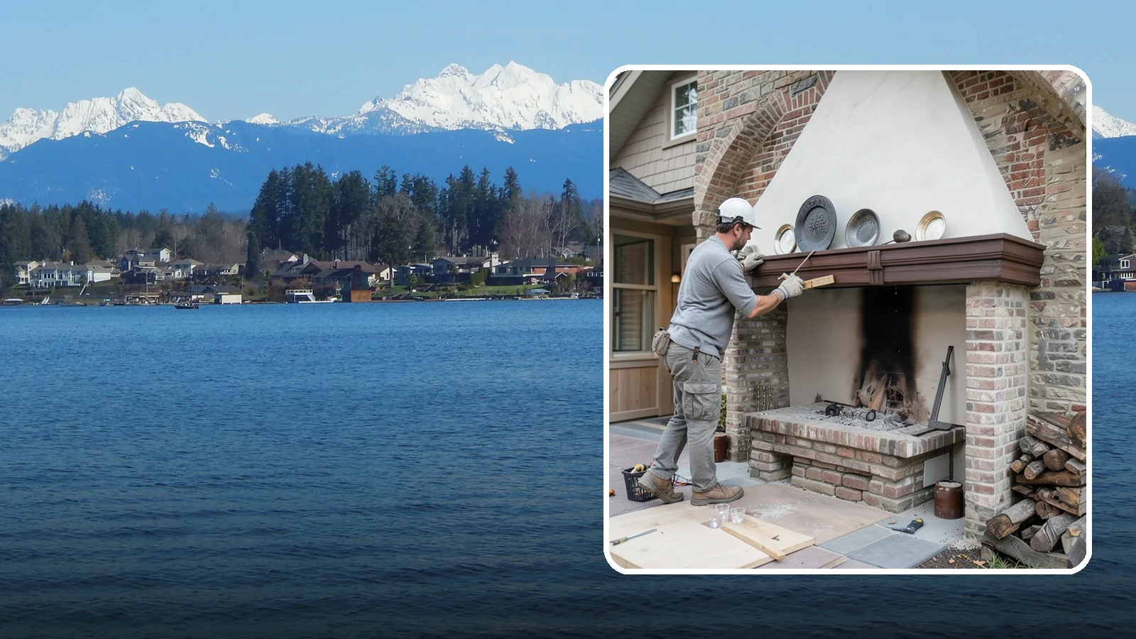 Fireplace Refacing in Lake Stevens, Snohomish County, WA - A fresh stone, tile, or brick face that modernizes your fireplace in a single project.