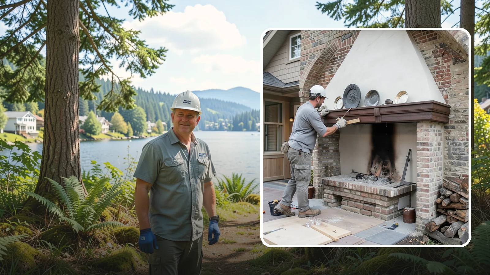 Fireplace Refacing in Milton, King County, WA - A fresh stone, tile, or brick face that modernizes your fireplace in a single project.