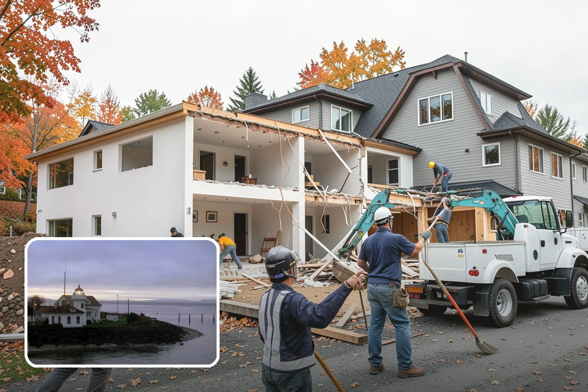 Fireplace Refacing in Mukilteo, Snohomish County, WA - Dramatic update without structural rebuilding