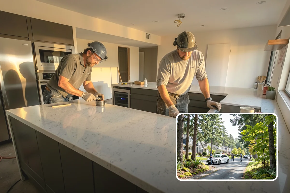 Fireplace Refacing in Normandy Park, King County, WA - Dramatic update without structural rebuilding