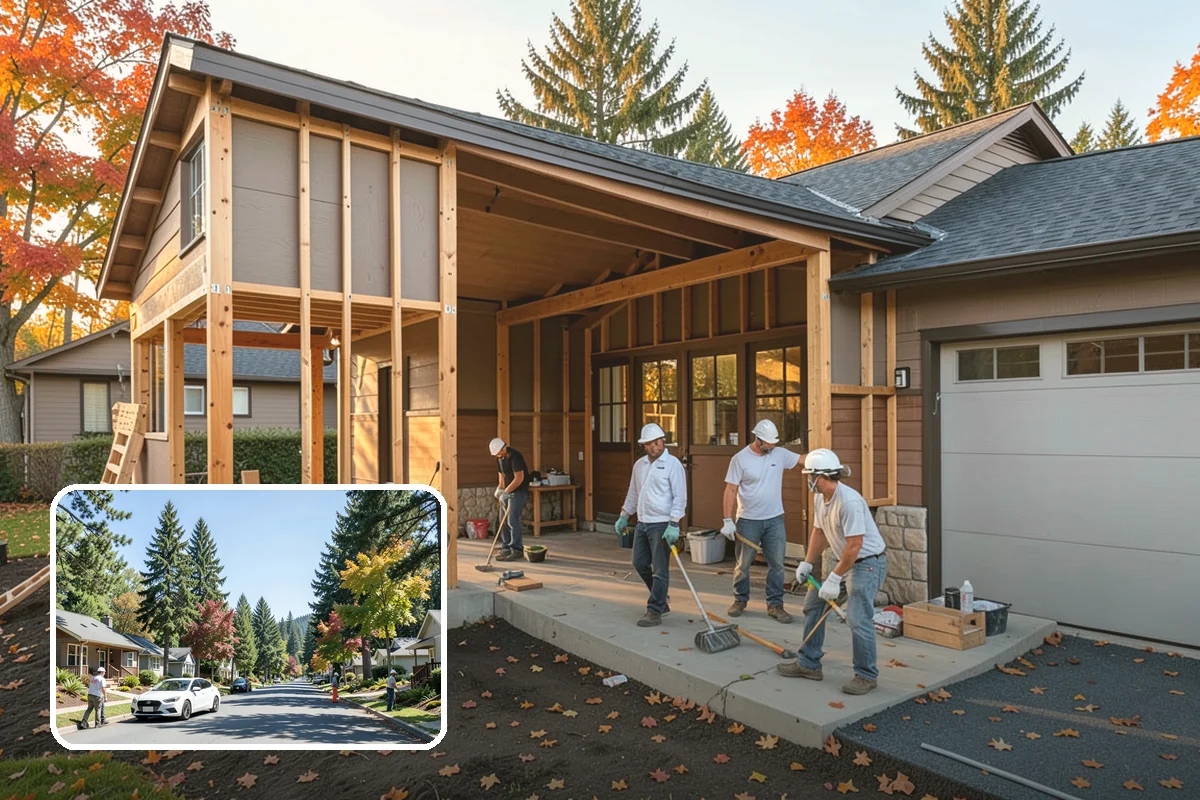 Fireplace Refacing in Orting, Pierce County, WA - Dramatic update without structural rebuilding