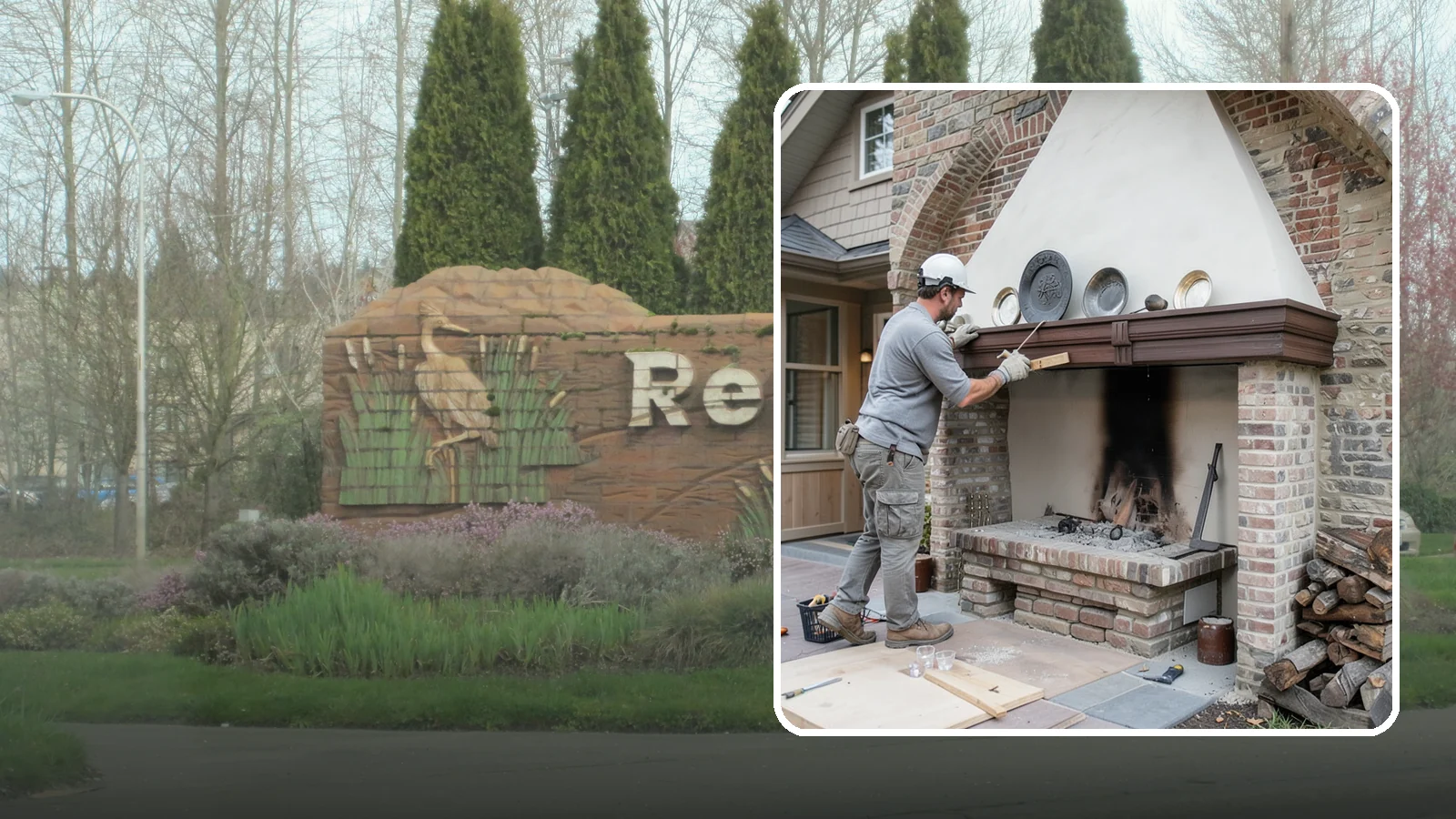 Fireplace Refacing in Renton, King County, WA - A fresh stone, tile, or brick face that modernizes your fireplace in a single project.