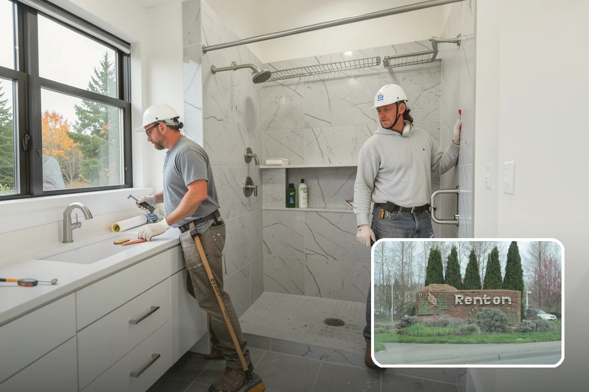 Fireplace Refacing in Renton, King County, WA - Dramatic update without structural rebuilding